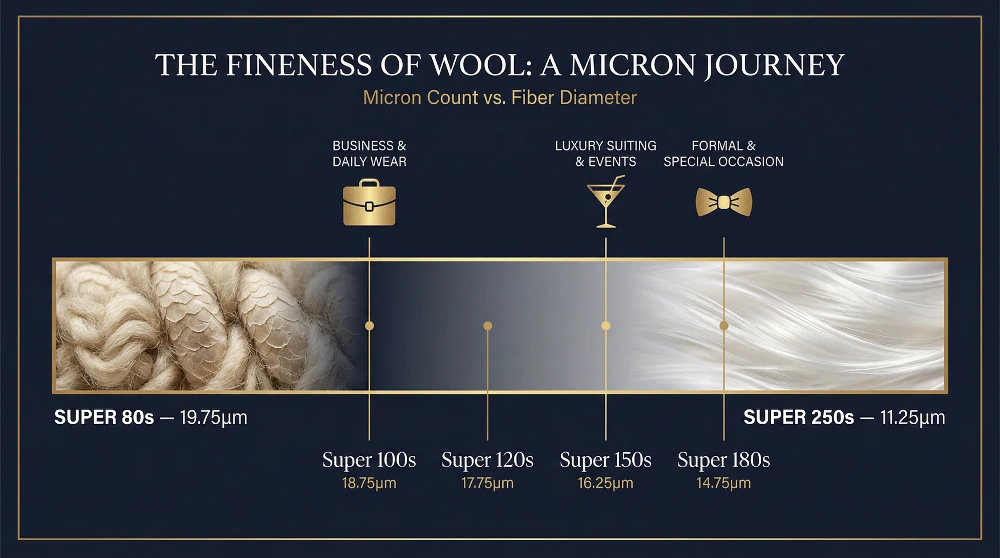 Super Number to Micron Conversion Table Infographic What Do the Numbers in Wool Mean