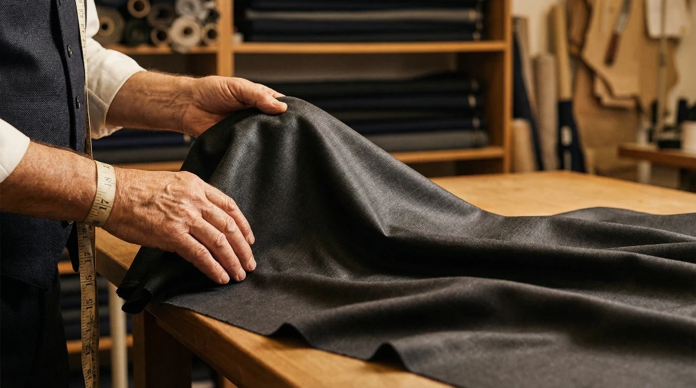 Super 120s wool strikes what many experienced tailors consider the perfect balance between comfort and durability