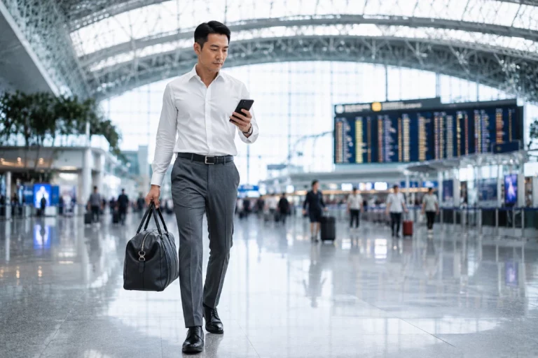 Bangkok-layover-tailor-traveler-arriving-at-Suvarnabhumi-Airport-for-express-bespoke-appointment
